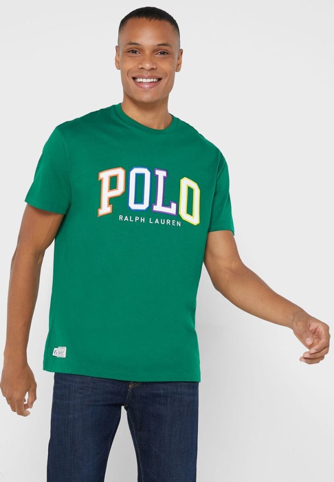 Green Men’s Ralph Lauren Logo Crew Neck T Shirts Green Men’s Ralph Lauren Logo Crew Neck T Shirts