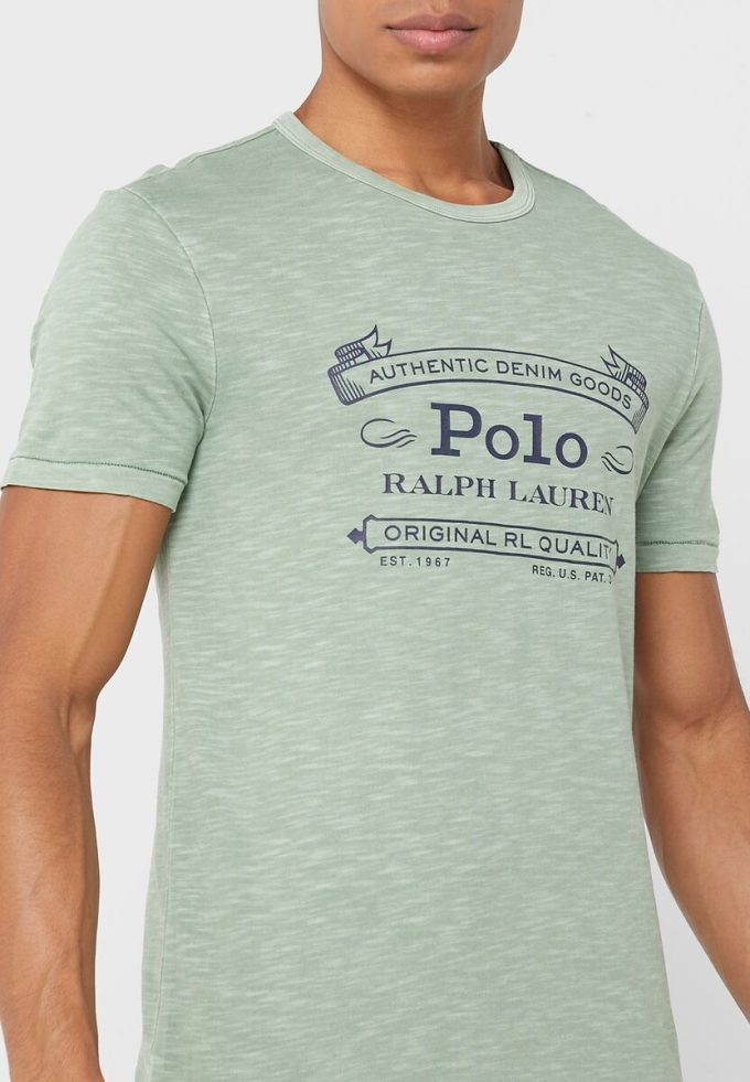 Green Men’s Ralph Lauren Logo Crew Neck T Shirts