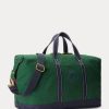 Green Men’s Ralph Lauren Logo-Embroidered Canvas Duffle Bags Green Men’s Ralph Lauren Logo-Embroidered Canvas Duffle Bags