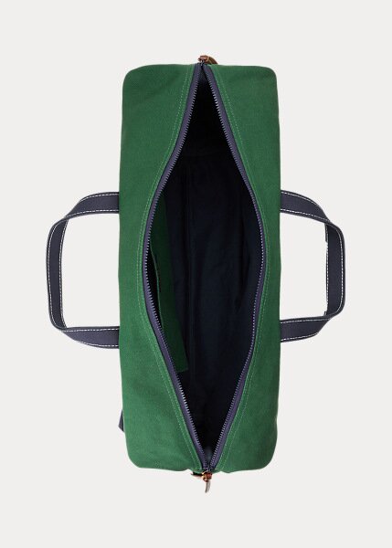 Green Men’s Ralph Lauren Logo-Embroidered Canvas Duffle Bags Green Men’s Ralph Lauren Logo-Embroidered Canvas Duffle Bags