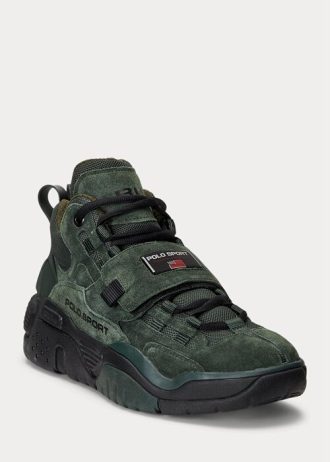 Green Men’s Ralph Lauren PS100 High-Top Suede Sneakers
