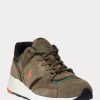 Green Men’s Ralph Lauren Trackster 200 Suede & Camo Twill Sneakers Green Men’s Ralph Lauren Trackster 200 Suede & Camo Twill Sneakers
