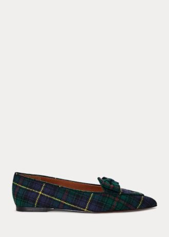 Green Women’s Ralph Lauren Ashtyn Plaid Wool Pointed Loafers