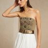 Green Women’s Ralph Lauren Cailin Embellished Cotton Bustier Tops