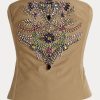 Green Women’s Ralph Lauren Cailin Embellished Cotton Bustier Tops