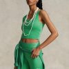 Green Women’s Ralph Lauren Cropped Sueded Jersey  Tanks