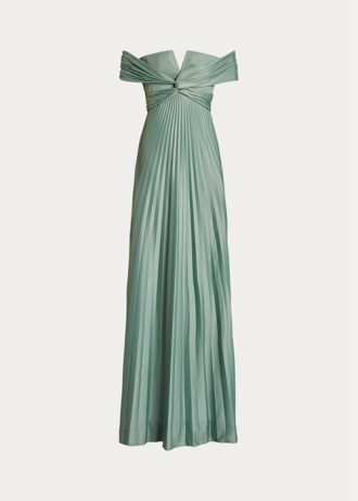 Green Women’s Ralph Lauren Merridan Pleated Jersey Evening Dress Green Women’s Ralph Lauren Merridan Pleated Jersey Evening Dress