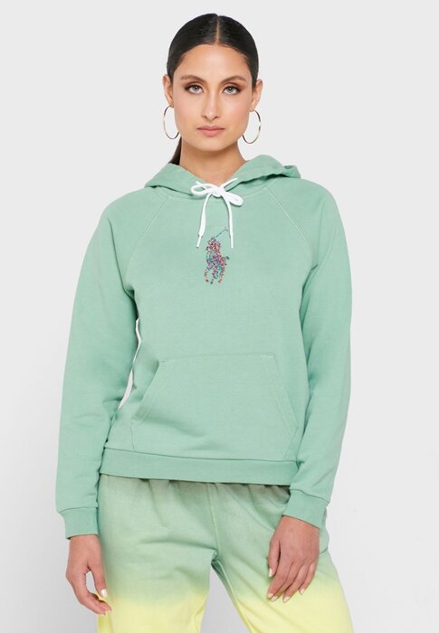 Green Women’s Ralph Lauren Pocket Detail Knitted Hoodie Green Women’s Ralph Lauren Pocket Detail Knitted Hoodie