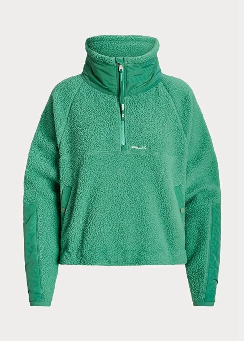 Green Women’s Ralph Lauren Ripstop-trim High-pile Fleece Pullover Sweatshirts Green Women’s Ralph Lauren Ripstop-trim High-pile Fleece Pullover Sweatshirts