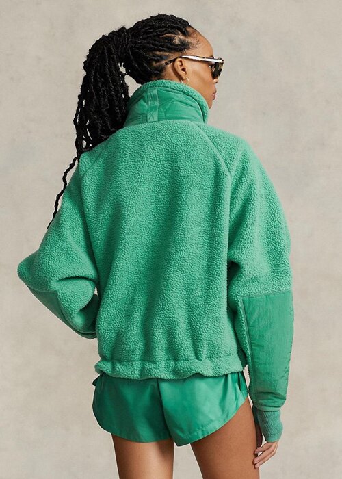 Green Women’s Ralph Lauren Ripstop-trim High-pile Fleece Pullover Sweatshirts Green Women’s Ralph Lauren Ripstop-trim High-pile Fleece Pullover Sweatshirts