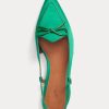 Green Women’s Ralph Lauren Silk-Blend Satin Slingback Flat Shoes