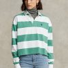 Green Women’s Ralph Lauren Striped Cropped Jersey Rugby Shirts