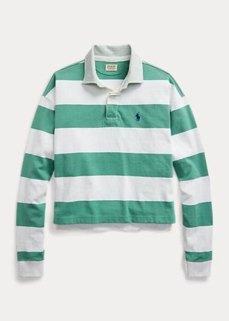 Green Women’s Ralph Lauren Striped Cropped Jersey Rugby Shirts