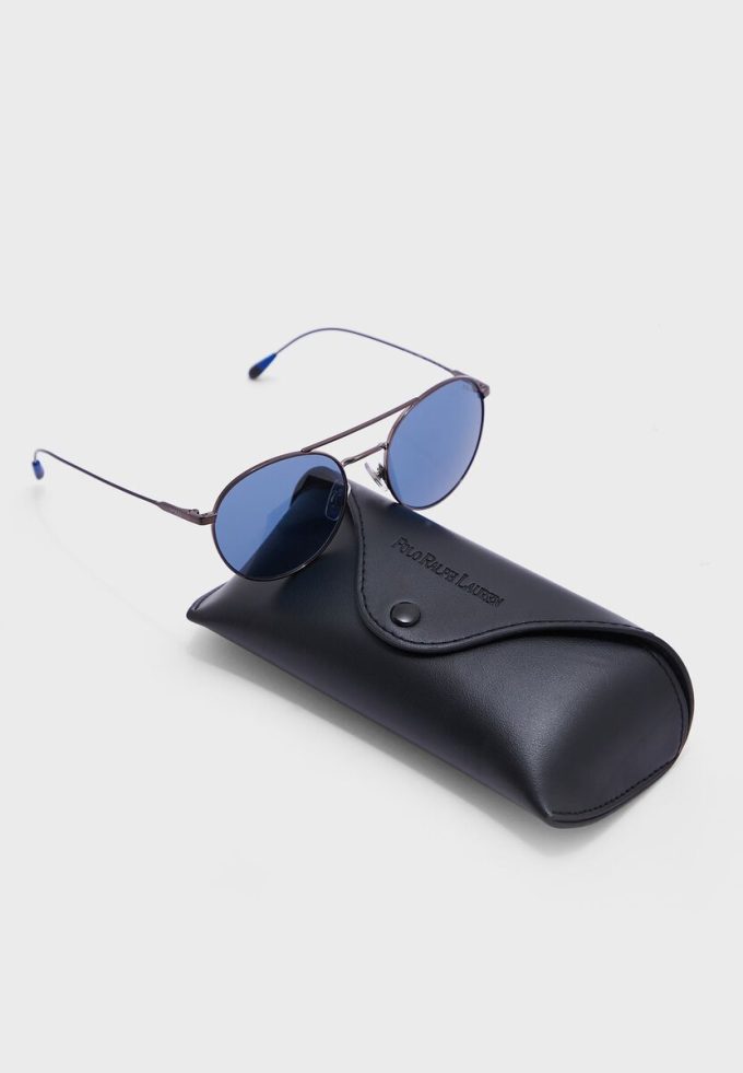 Grey Men’s Ralph Lauren 0Ph3136 Round Sunglasses