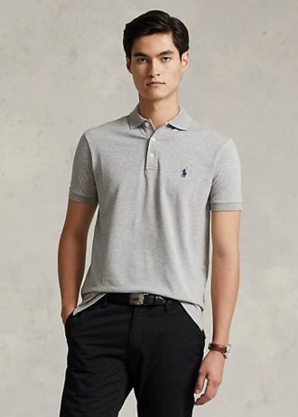 Grey Men’s Ralph Lauren Custom Slim Fit Stretch Mesh Polo Shirts