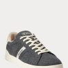 Grey Men’s Ralph Lauren Heritage Court II Flannel Sneakers