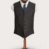 Grey Men’s Ralph Lauren Plaid Silk-linen Waistcoat  Blazers