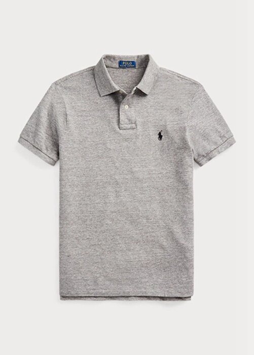 Grey Men’s Ralph Lauren Slim Fit Mesh Polo Shirts Grey Men’s Ralph Lauren Slim Fit Mesh Polo Shirts