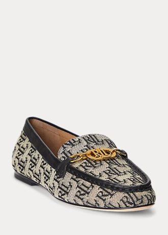 Grey Women’s Ralph Lauren Averi II Monogram Jacquard Loafers