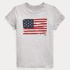 Grey Women’s Ralph Lauren Flag Cotton Jersey T Shirts