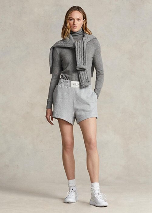 Grey Women’s Ralph Lauren Logo Fleece Shorts Grey Women’s Ralph Lauren Logo Fleece Shorts