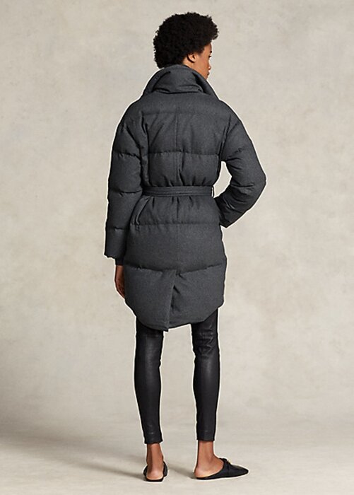 Grey Women’s Ralph Lauren Quilted Double-Breasted Down Coats Grey Women’s Ralph Lauren Quilted Double-Breasted Down Coats