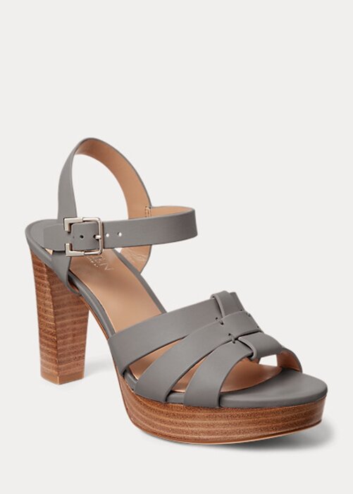 Grey Women’s Ralph Lauren Soffia Nappa Leather Sandals Grey Women’s Ralph Lauren Soffia Nappa Leather Sandals