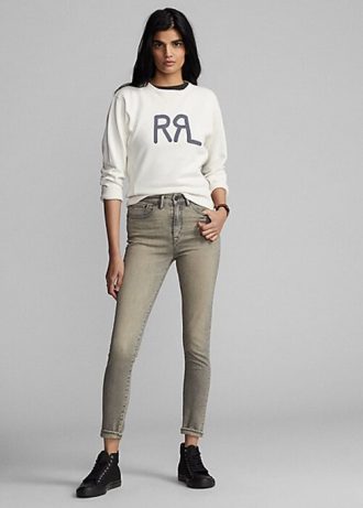 Grey Women’s Ralph Lauren Stretch High Skinny Distressed Jeans