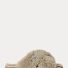 Grey Women’s Ralph Lauren Sydni Faux-Fur Flat Shoes