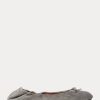 Grey Women’s Ralph Lauren The Suede Pony Ballet Flat Shoes