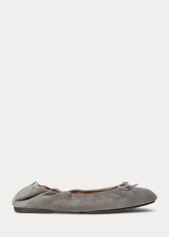 Grey Women’s Ralph Lauren The Suede Pony Ballet Flat Shoes Grey Women’s Ralph Lauren The Suede Pony Ballet Flat Shoes