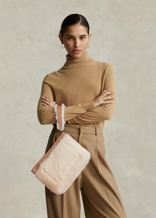 Honey/Cream Women’s Ralph Lauren Shearling Envelope Handbag Honey/Cream Women’s Ralph Lauren Shearling Envelope Handbag