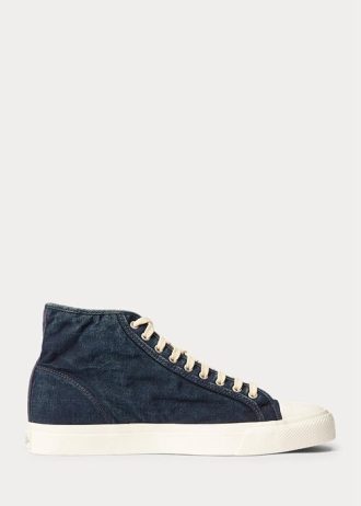 Indigo Men’s Ralph Lauren Mayport Indigo Canvas Sneakers
