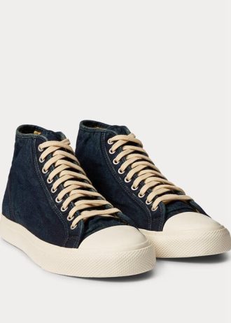 Indigo Men’s Ralph Lauren Mayport Indigo Canvas Sneakers