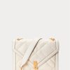 Ivory Women’s Ralph Lauren Polo ID Quilted Leather Envelope Crossbody Bags