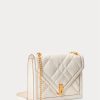 Ivory Women’s Ralph Lauren Polo ID Quilted Leather Envelope Crossbody Bags