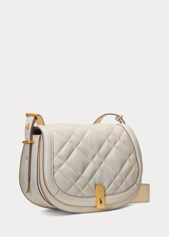 Ivory Women’s Ralph Lauren Polo ID Quilted Leather Saddle Bags