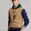 Khaki Men’s Ralph Lauren Polo Bear Colour-blocked Fleece  Hoodie