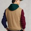 Khaki Men’s Ralph Lauren Polo Bear Colour-blocked Fleece  Hoodie
