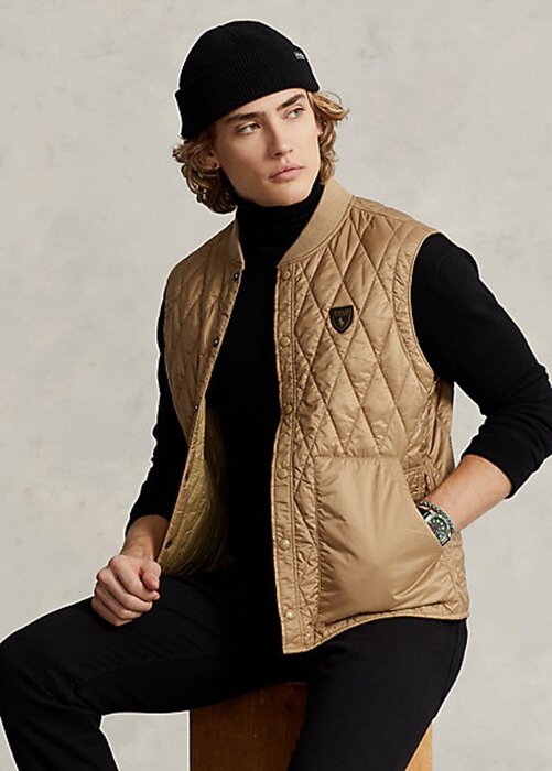 Khaki Men’s Ralph Lauren Water-Repellent Quilted Vest Khaki Men’s Ralph Lauren Water-Repellent Quilted Vest