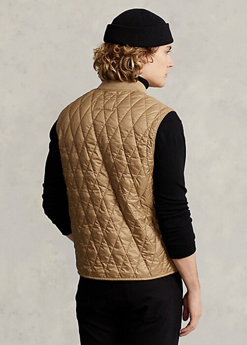Khaki Men’s Ralph Lauren Water-Repellent Quilted Vest Khaki Men’s Ralph Lauren Water-Repellent Quilted Vest