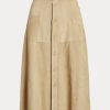 Khaki Women’s Ralph Lauren Aryiana Lamb-Suede Skirts