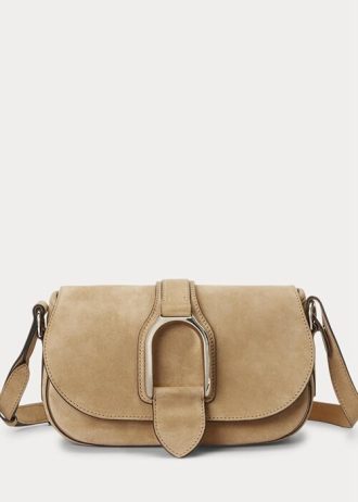 Khaki Women’s Ralph Lauren Calf-Suede Welington Shoulder Bags