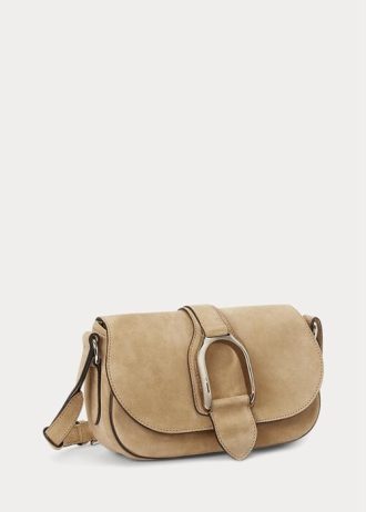 Khaki Women’s Ralph Lauren Calf-Suede Welington Shoulder Bags
