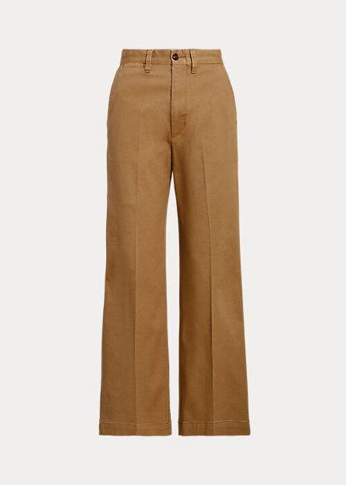 Khaki Women’s Ralph Lauren Chino Wide-Leg Pants Khaki Women’s Ralph Lauren Chino Wide-Leg Pants