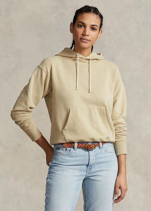 Khaki Women’s Ralph Lauren Cotton Fleece Hoodie Khaki Women’s Ralph Lauren Cotton Fleece Hoodie
