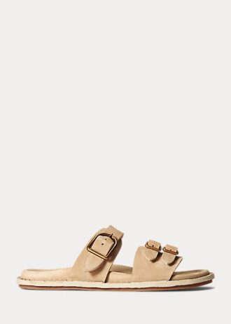 Grey Women’s Ralph Lauren Ezra Calfskin Suede Sandals