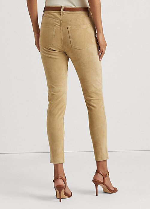 Khaki Women’s Ralph Lauren Suede High-Rise Skinny Ankle Pants Khaki Women’s Ralph Lauren Suede High-Rise Skinny Ankle Pants