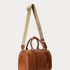 Lauren Tan/Buff Women’s Ralph Lauren Debossed Leather Medium Kaden Satchel Bags