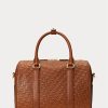 Lauren Tan/Buff Women’s Ralph Lauren Debossed Leather Medium Kaden Satchel Bags